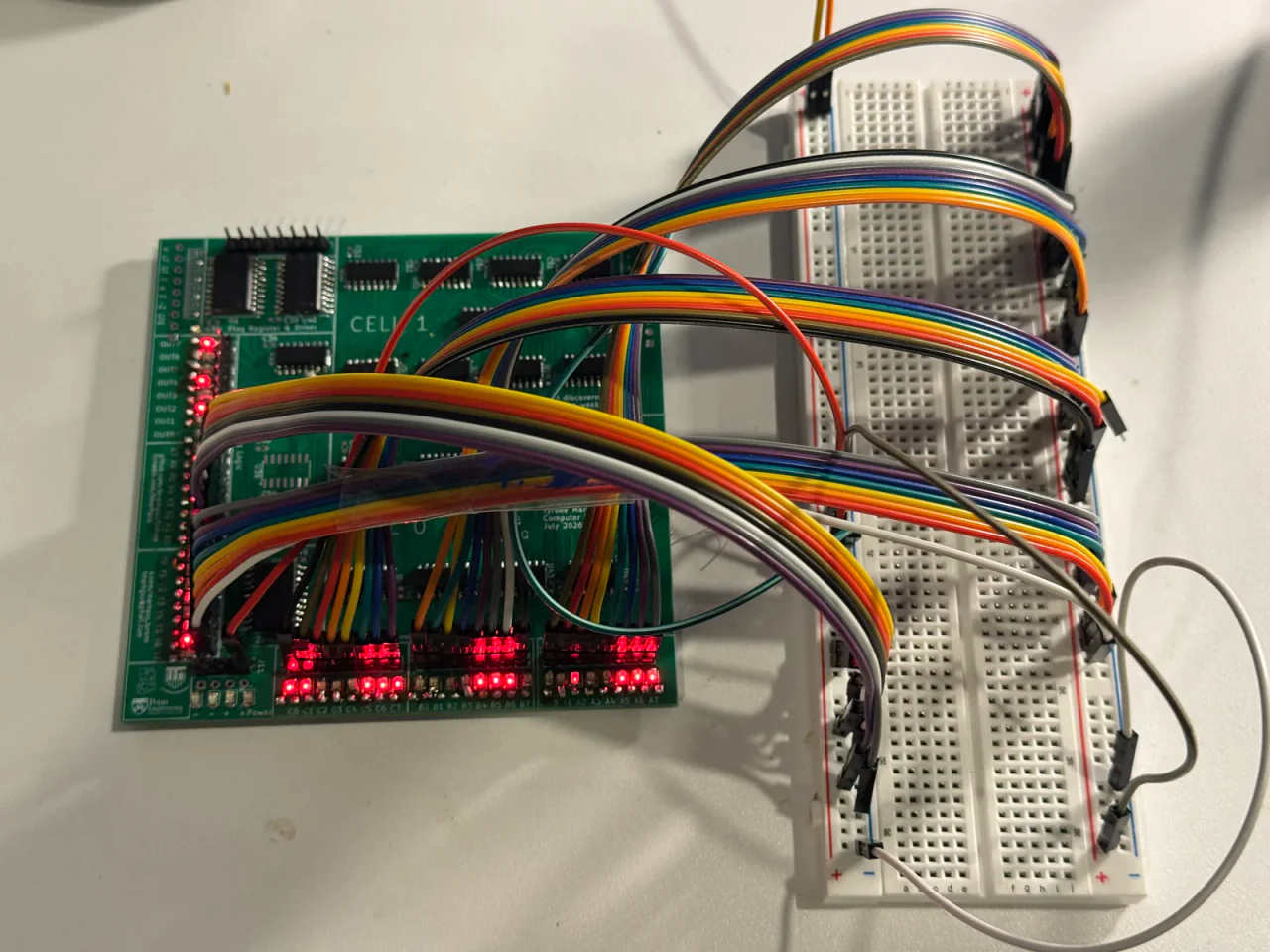 Physical Tomato ALU board on the test bench